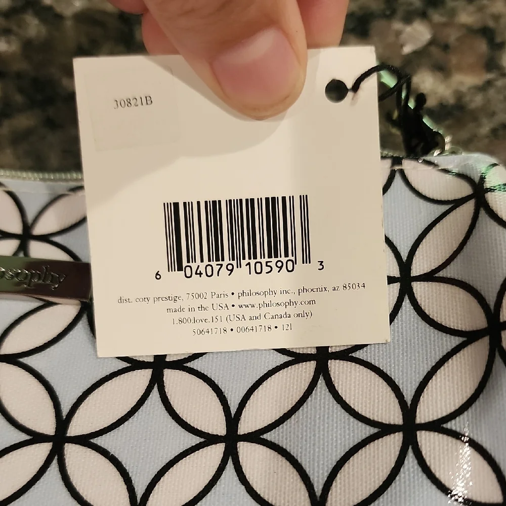 Philosophy Black and White‎ Geometric Cosmetic Bag